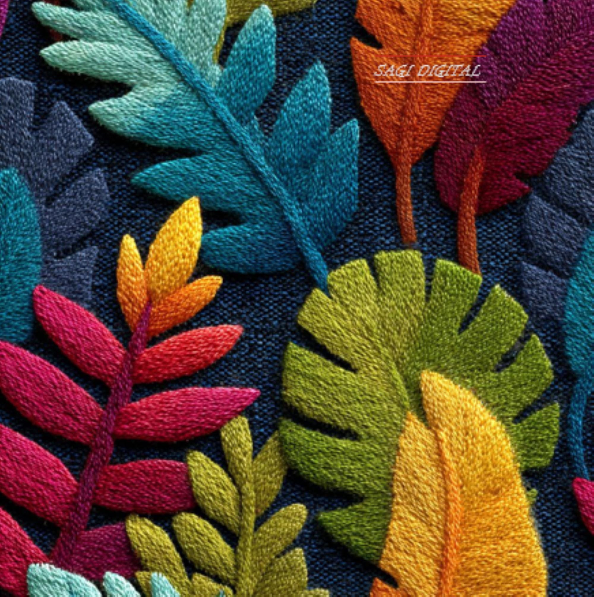 Botanical Seamless Pattern, Tropical Leaf Fabric Design, Commercial Use