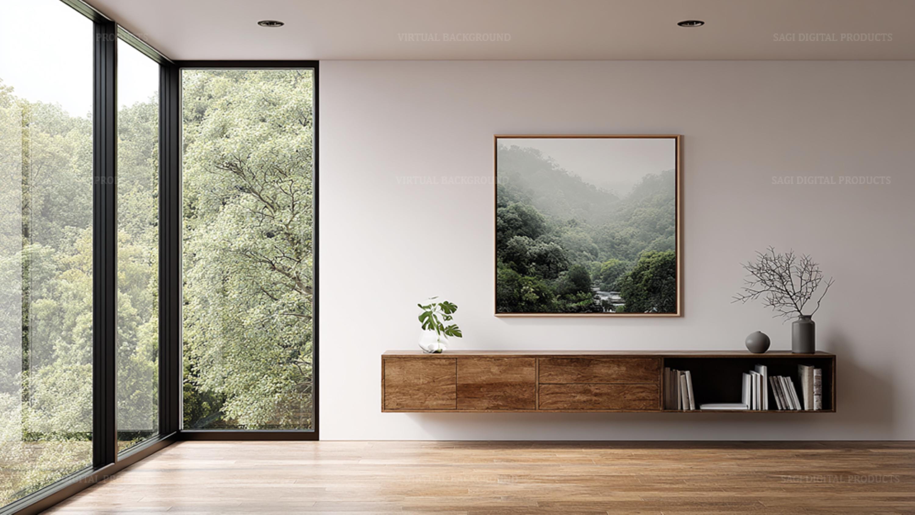 Modern Home Office Professional  Virtual Background, Professional Videoconference Backdrop, Digital Download For Video Calls